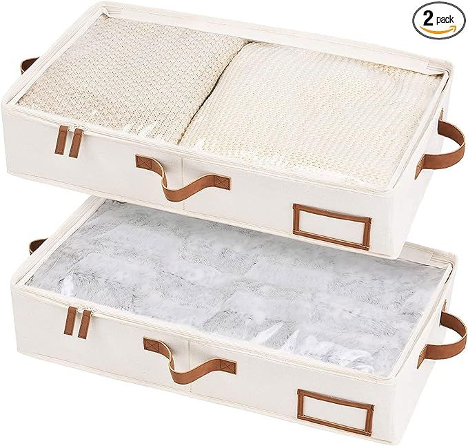 StorageWorks Underbed Storage Box, Under Bed Clothes Organizer With Sturdy Structure and Ultra Th... | Amazon (US)