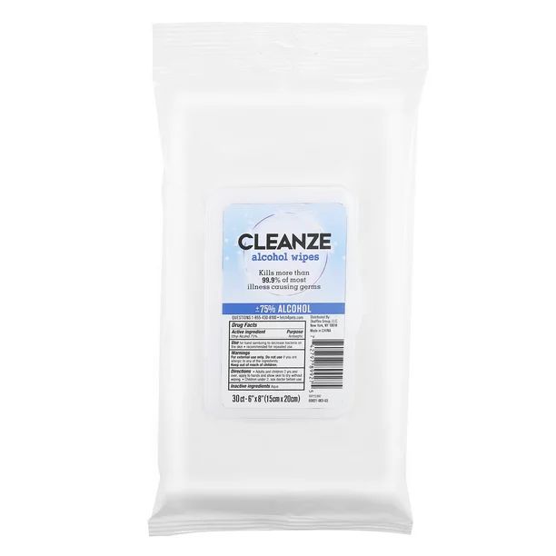 Cleanze Alcohol Wipes, 30 Count | Walmart (US)