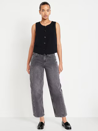 High-Waisted Barrel Ankle Jeans | Old Navy (US)