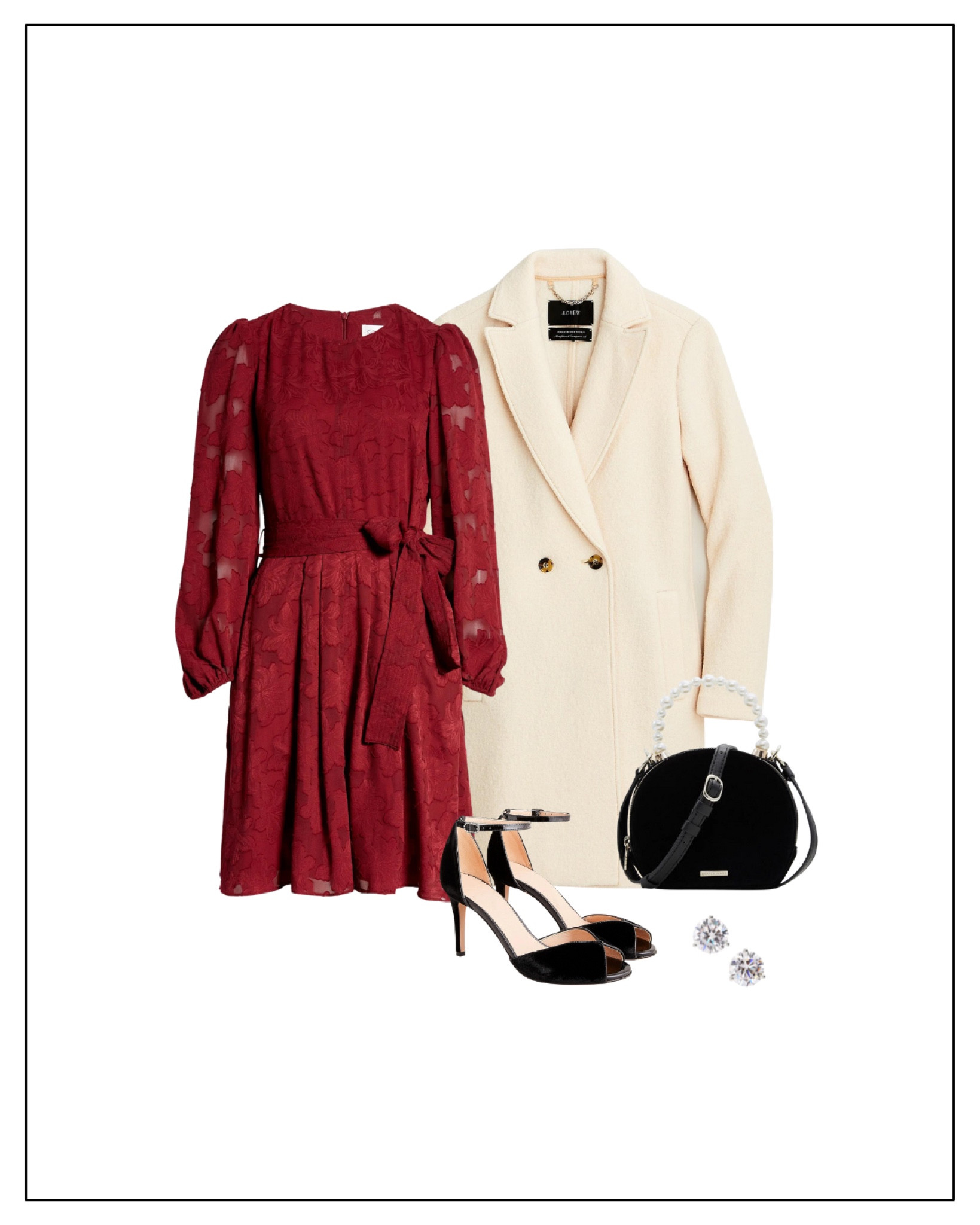 Christmas outfit ideas, holiday party outfit, red holiday dress, coats, black velvet heels, bag under $100

#LTKsalealert #LTKunder100 #LTKHoliday