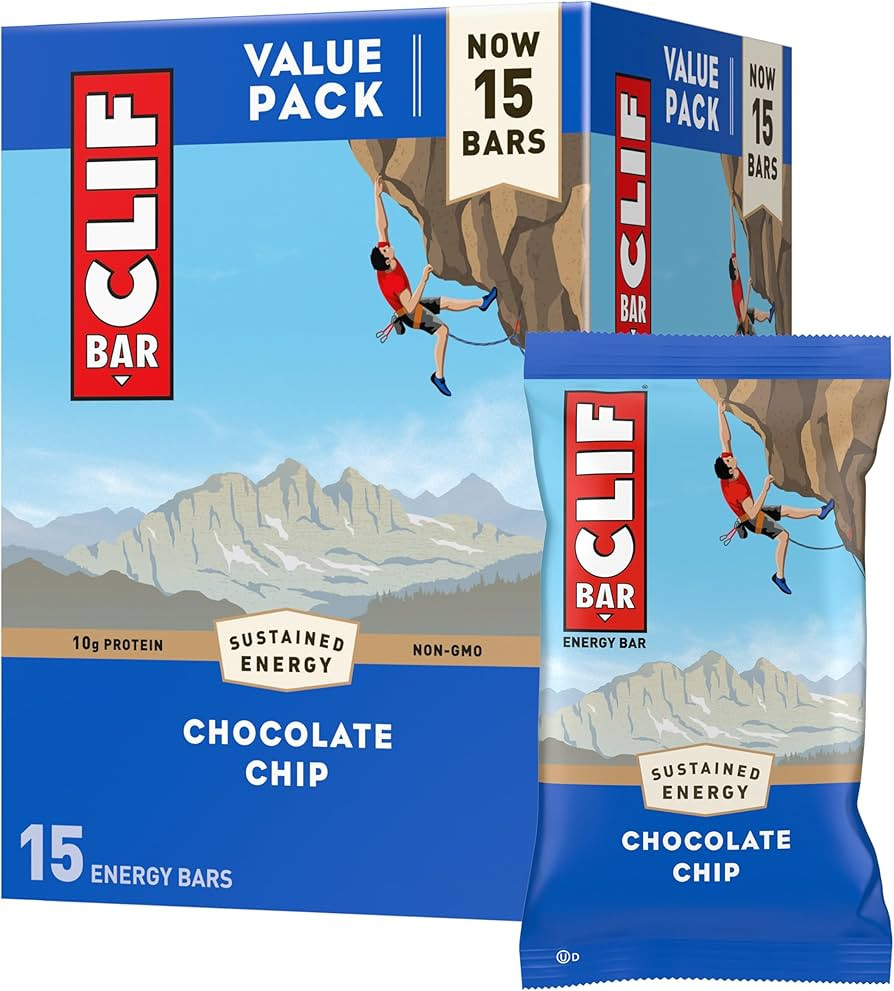 CLIF BAR - Chocolate Chip - Made with Organic Oats - Energy Bars - Non-GMO - Plant Based Protein ... | Amazon (US)