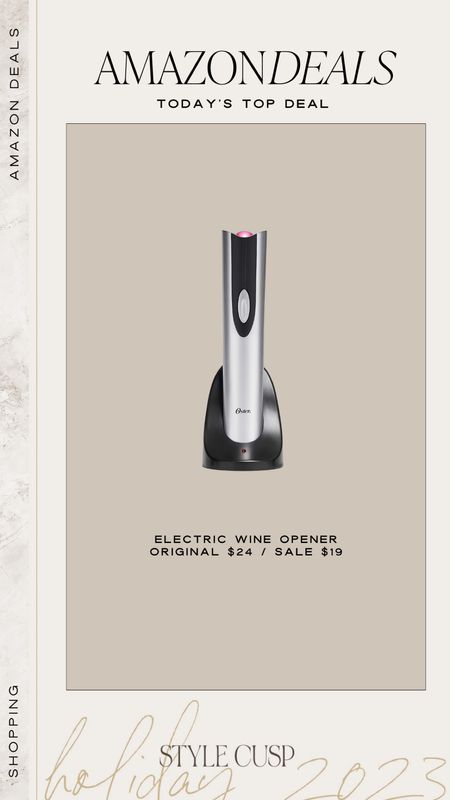 Amazon Deal! 20% off this electric wine opener - great for holiday hosting!

Kitchen gadget, stocking stuffer, gift for her, gift for him, holiday entertaining

#LTKfindsunder50 #LTKsalealert #LTKhome