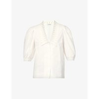 Lile lace-collar organic cotton-poplin blouse | Selfridges