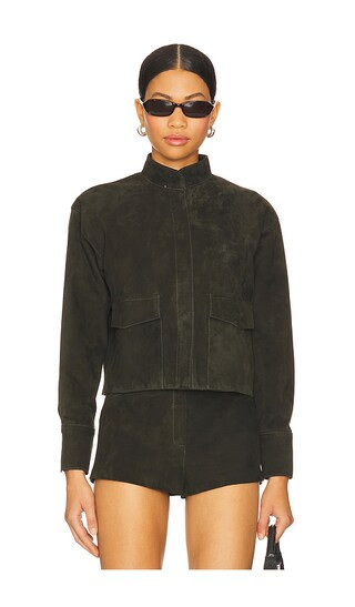 ZUT x REVOLVE Remon Suede Jacket in Olive. - size L | Revolve Clothing (Global)