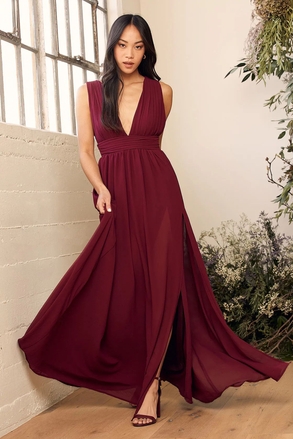 Heavenly Hues Burgundy Maxi Dress | Lulus (US)