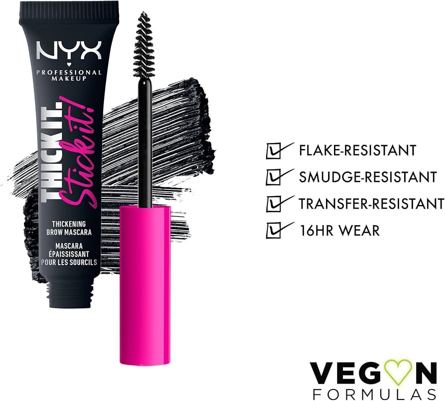 Amazon.com : NYX PROFESSIONAL MAKEUP Thick It Stick It Thickening Brow Mascara, Eyebrow Gel - Bla... | Amazon (US)