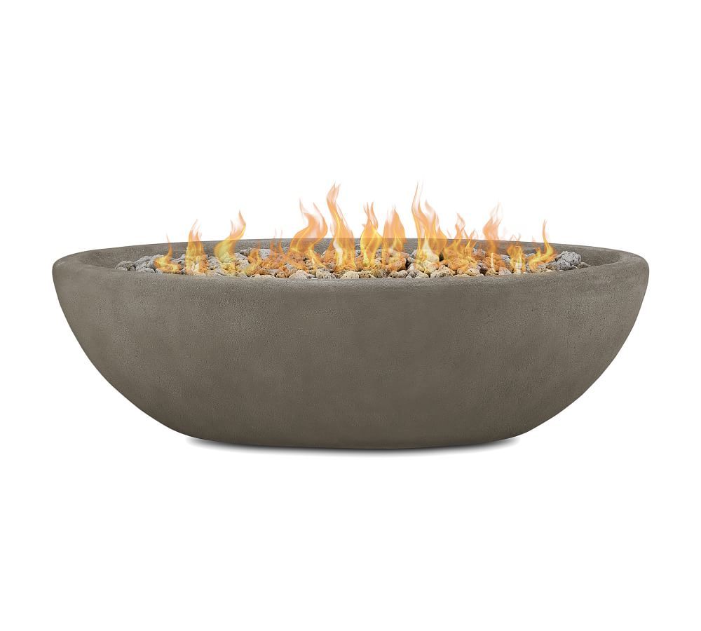 Blackwell 58" X 17.5" Oval Concrete Propane Fire Pit | Pottery Barn (US)
