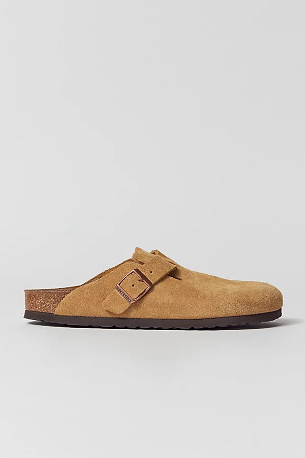 Birkenstock Boston Suede Clog in Latte Cream, Women's at Urban Outfitters | Urban Outfitters (US and RoW)