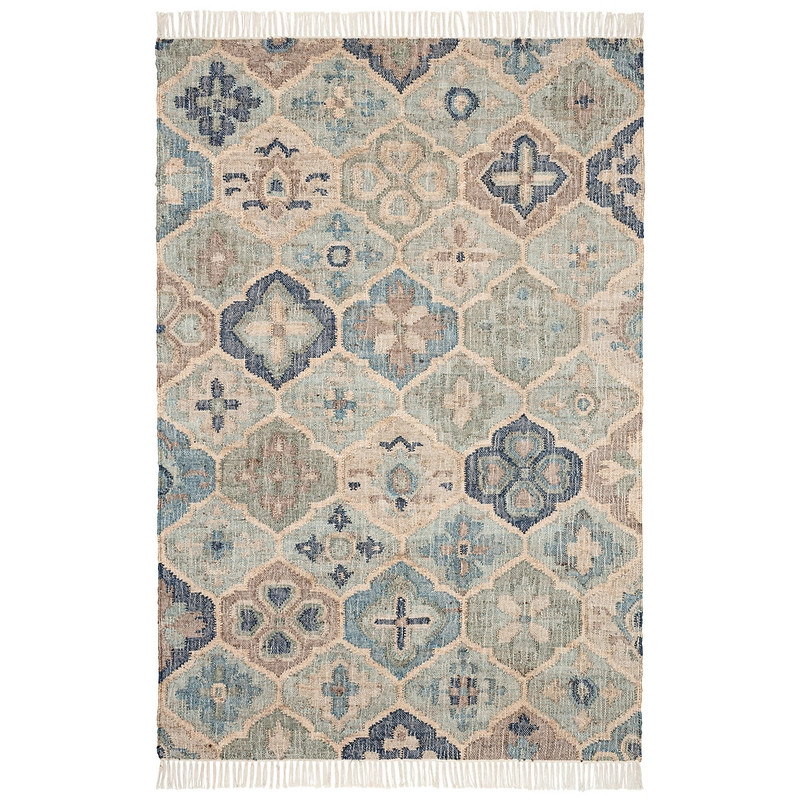 Pali Blue Handwoven Jute Rug | Annie Selke