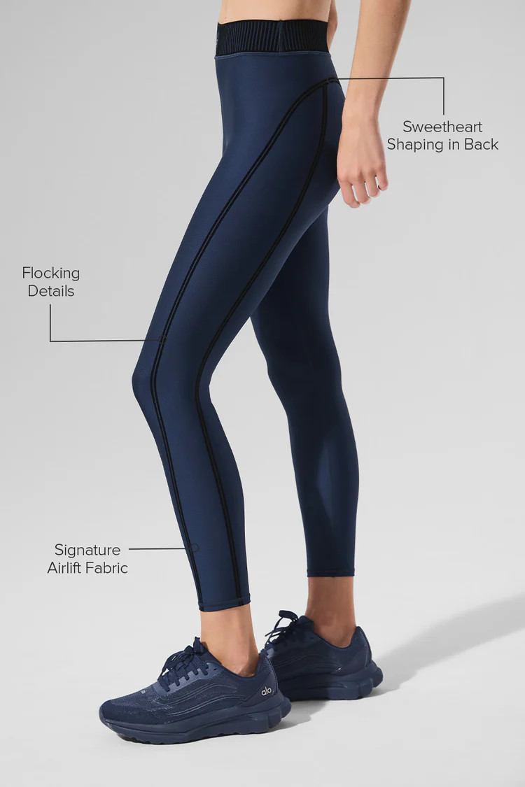 Airlift High-Waist 7/8 Line Up Legging - Navy | Alo Yoga (US)