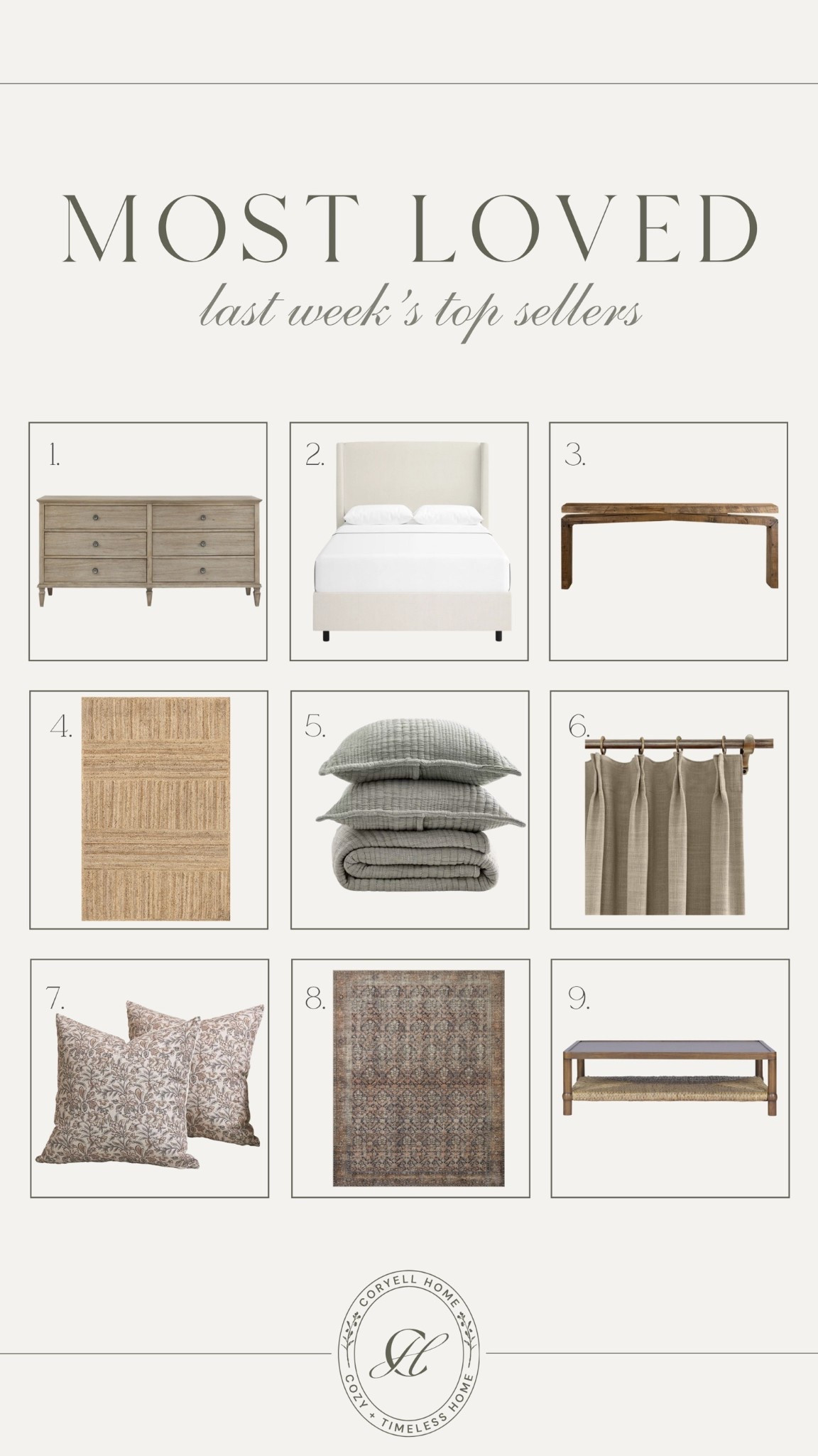 Most loved! 🤍 Last week’s top sellers & follower favorites. Our favorite bed, new guest room bedding, coffee table, and our primary dresser — plus more! 😍

#LTKHome