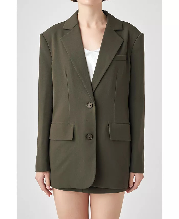 Women's Oversized Notched Collar Blazer | Macy's