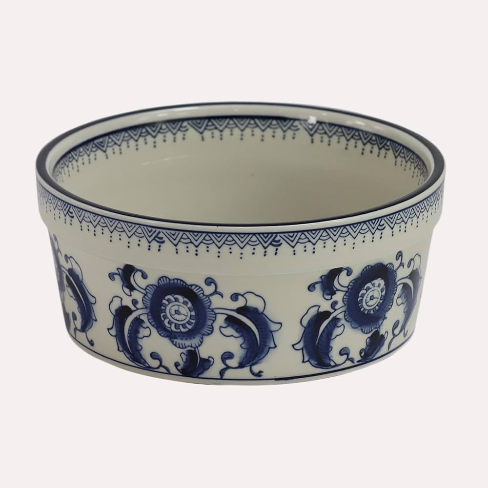 SYNWISH Handpainted Blue & White Porcelaine Large 45OZ Dog Bowls, Non Slip Heavy Ceramic Dog Pets... | Amazon (US)
