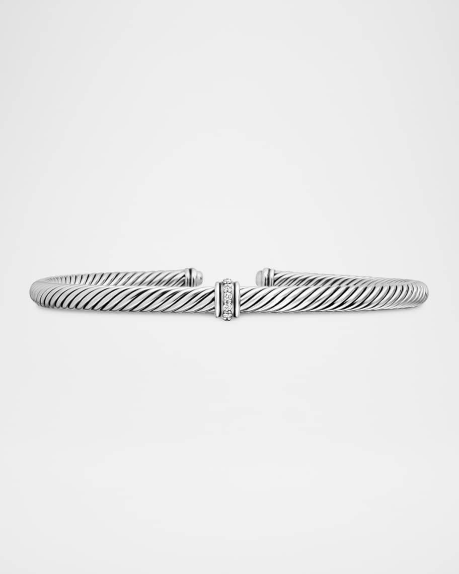4mm Cable Station Bracelet w/ Diamonds | Neiman Marcus