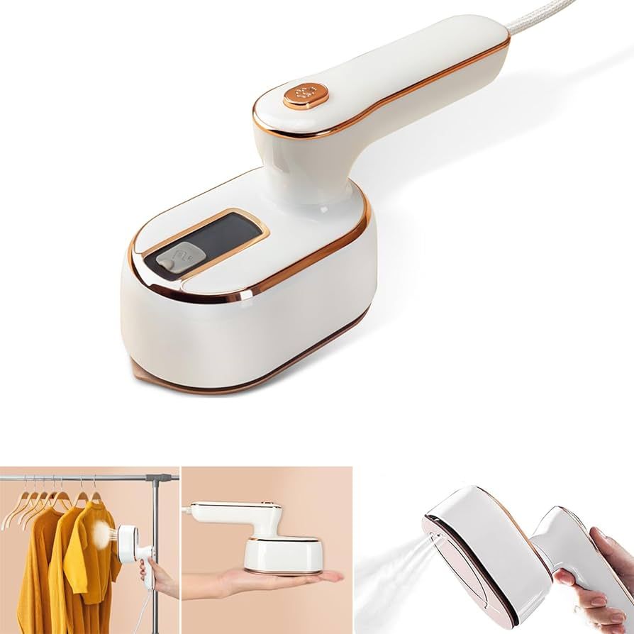 Micro Steam Iron for Clothes, Portable Handheld Travel Garment Steamers with Dry & Wet Ironing, 1... | Amazon (US)