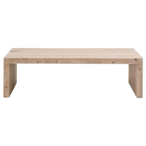 Gomer Rustic Lodge Grey Reclaimed Pine Wood Rectangular Coffee Table | Kathy Kuo Home