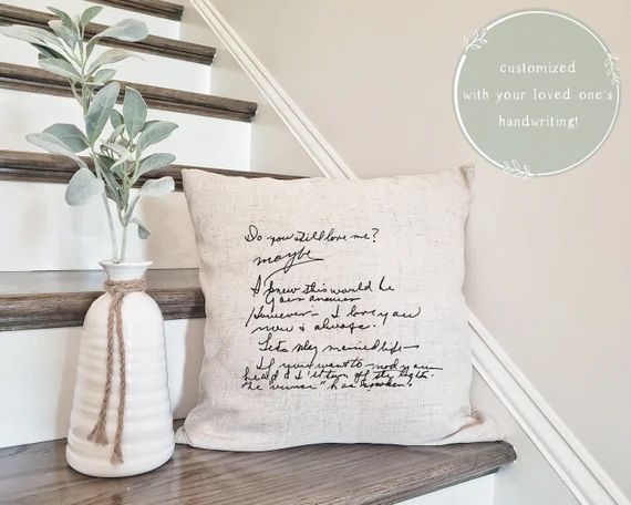 Custom Handwriting Pillow Bereavement Gift - Actual Handwriting - Gift Loss Handwritten - Condole... | Etsy (US)