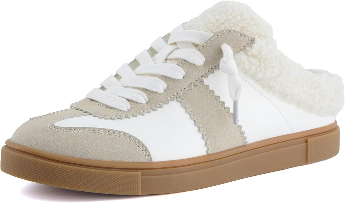 CUSHIONAIRE Blade Women’s Slip On Sneaker Mule – Faux Leather & Suede Backless Sneaker with M... | Amazon (US)