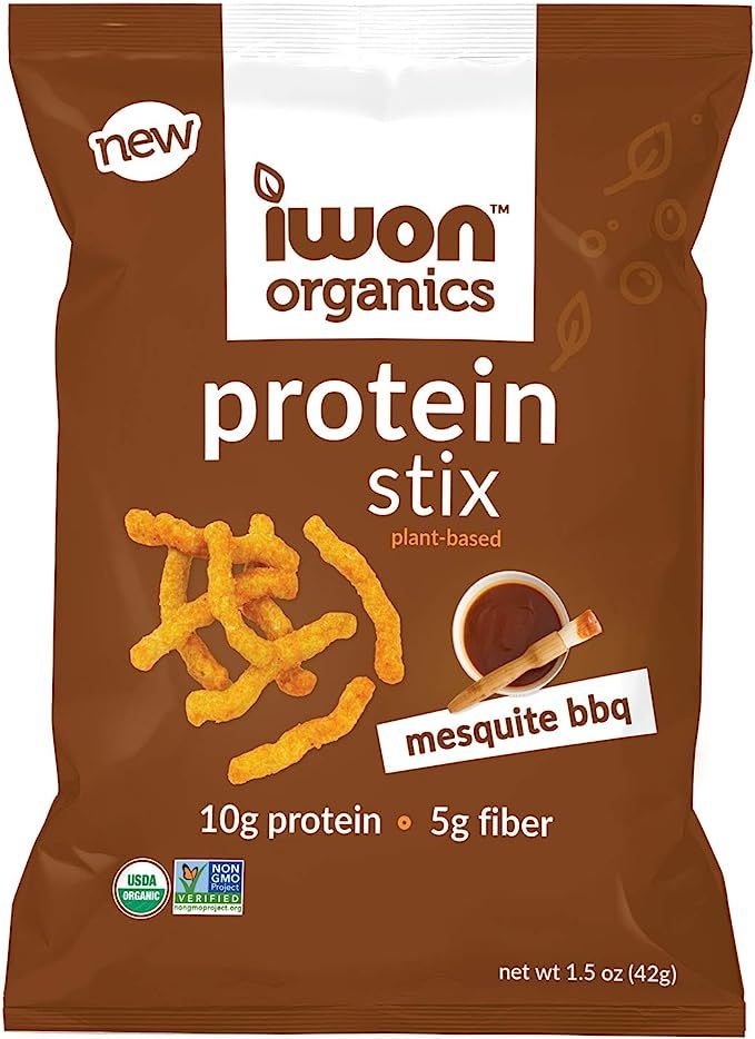 IWON Organics Mesquite BBQ Flavor Snack Stix, High Protein and Organic, 8 Bags, 1.5 Ounce | Amazon (US)