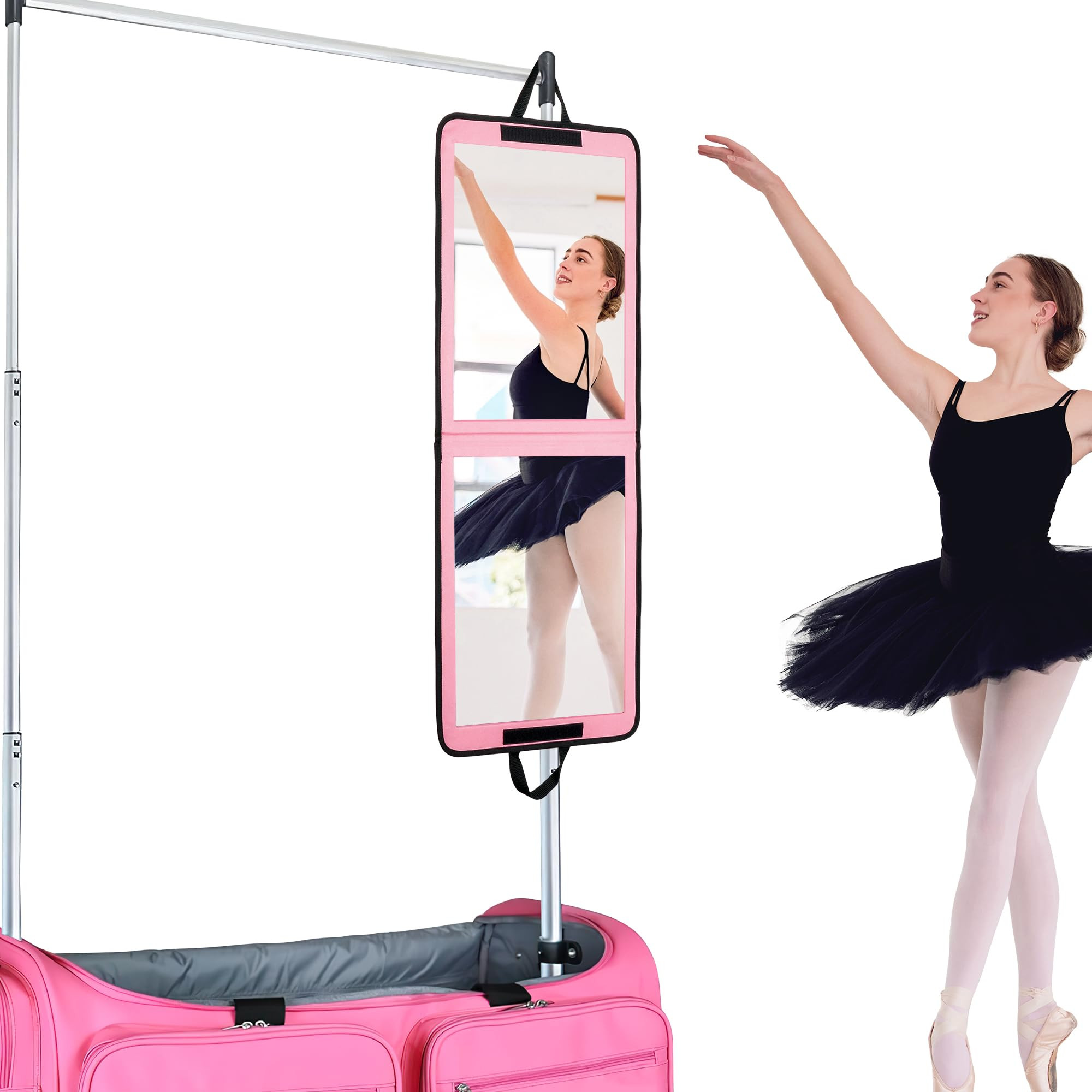 LPHUMEX Pink Foldable Travel Portable Full Length Mirror, 32x13 Inch Dance Bag Mirror, Lightweigh... | Amazon (US)