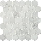 MS International AMZ-MD-00025 MSI Carrara White Polished Marble Kitchen Backsplash, Bathroom, Floor, | Amazon (US)