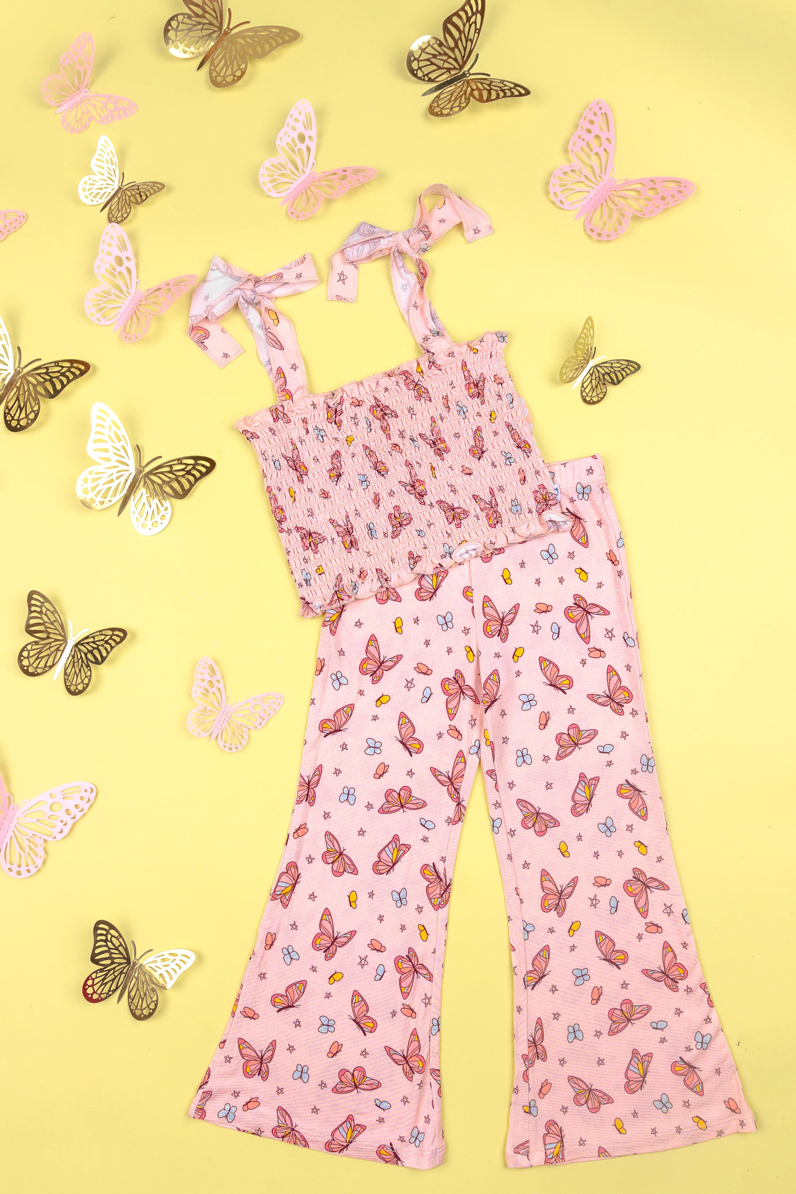 CHASING BUTTERFLIES DREAM SMOCKED FLARE SET | DREAM BIG LITTLE CO