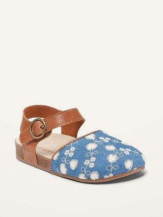 Embroidered Chambray Clog Shoes for Toddler Girls | Old Navy (US)