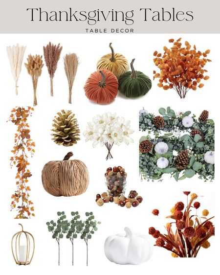 I love to incorporate natural elements to my Thanksgiving tablescape! It adds interest and texture to your table. Things like pumpkins, gourds, pine ones, acorns, berries, eucalyptus, and florals all look great as festive fall table decor. 

#LTKSeasonal #LTKhome #LTKHoliday
