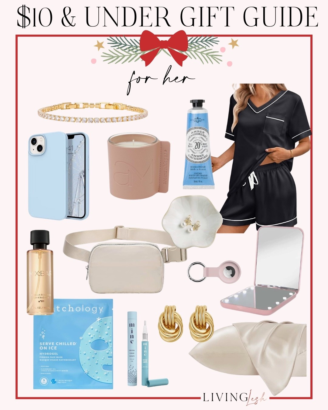 Amazon finds | Affordable gifts | Gifts under $10 | Gifts for her | Beauty gifts | Silk pajama set | Satin pillowcases | pajamas | Hand cream | Lip balm | Cooling face mask | Gifts for wife | Travel mirror

#LTKFindsUnder50 #LTKGiftGuide #LTKBeauty