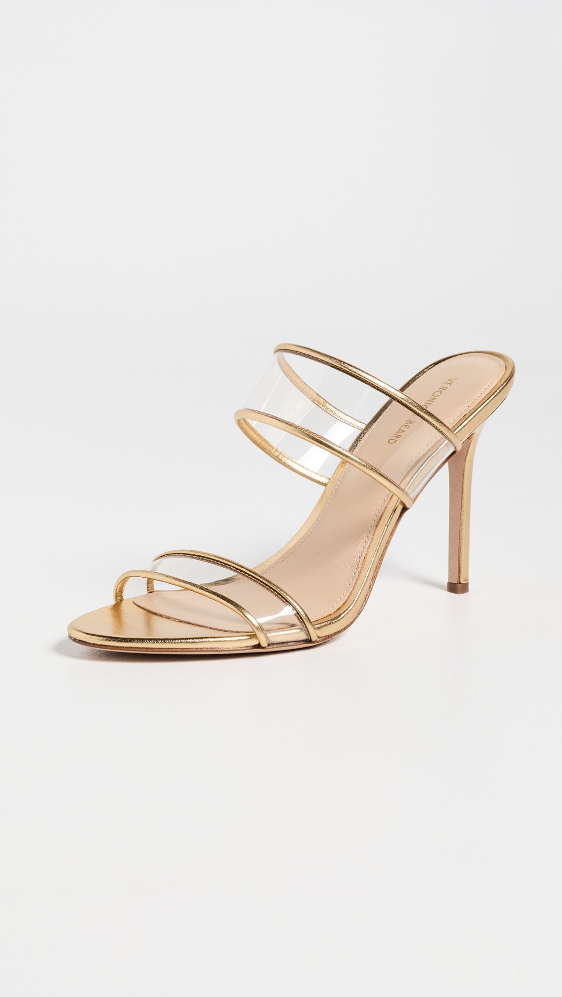 Veronica Beard Asha Piping Sandals Clear/Pale Gold 9.5 | Shopbop