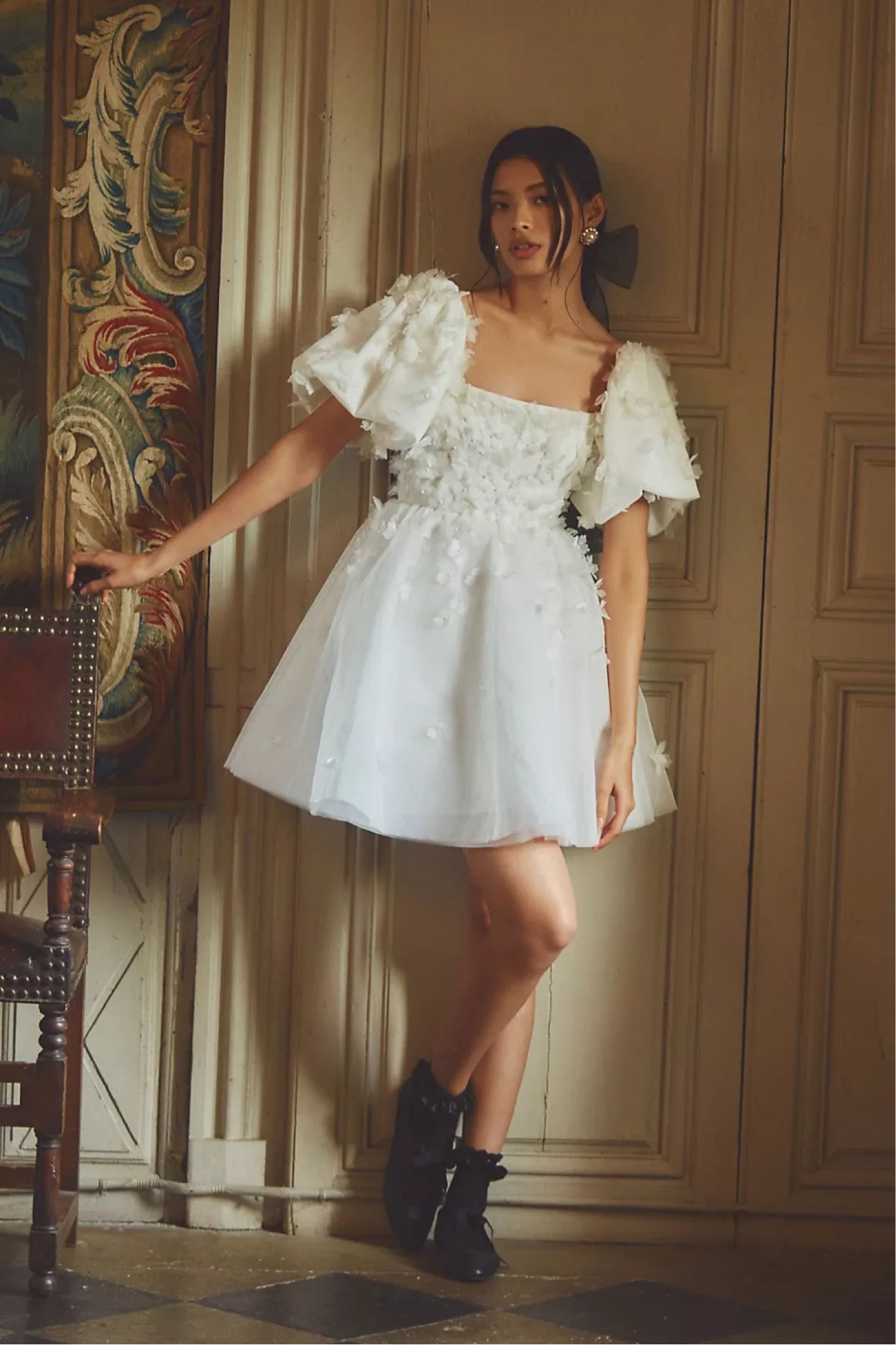 sachin and babi light blue dress New Anthropologie Off-The-Shoulder Poplin Midi Dress Puerto Rico