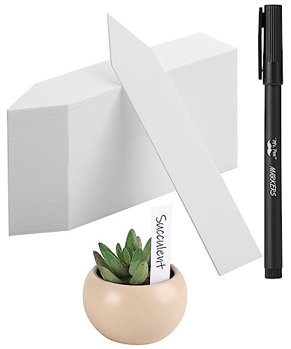 Mr. Pen- Plastic Plant Labels, 100 Pcs, 4“, White, Plant Markers and Labels for Outdoor Garden Waterproof, Plant Name Tags, Planting Sticks for Seeds | Amazon (US)