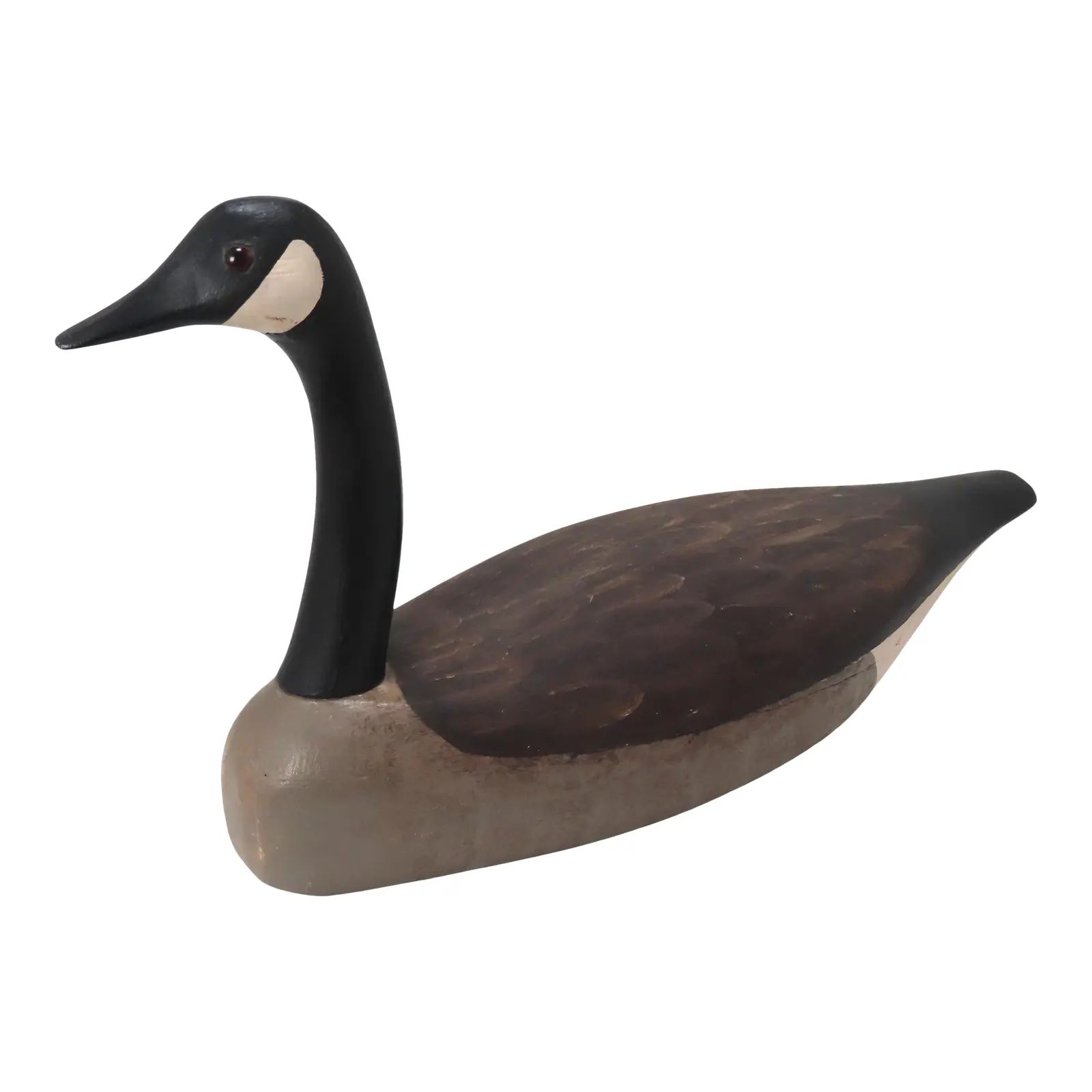 Vintage American Hand Carved & Painted Long Neck Goose Decoy | Chairish