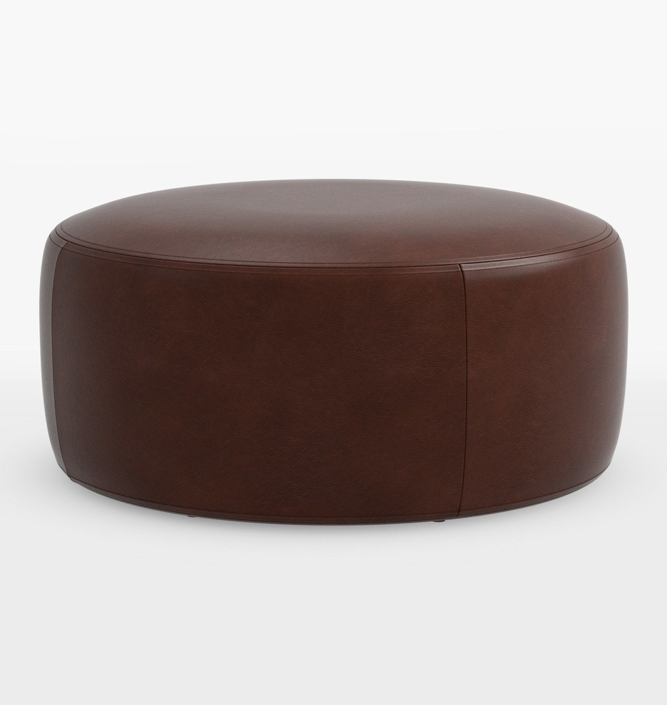 Britton Leather 36" Round Ottoman
 | Rejuvenation | Rejuvenation