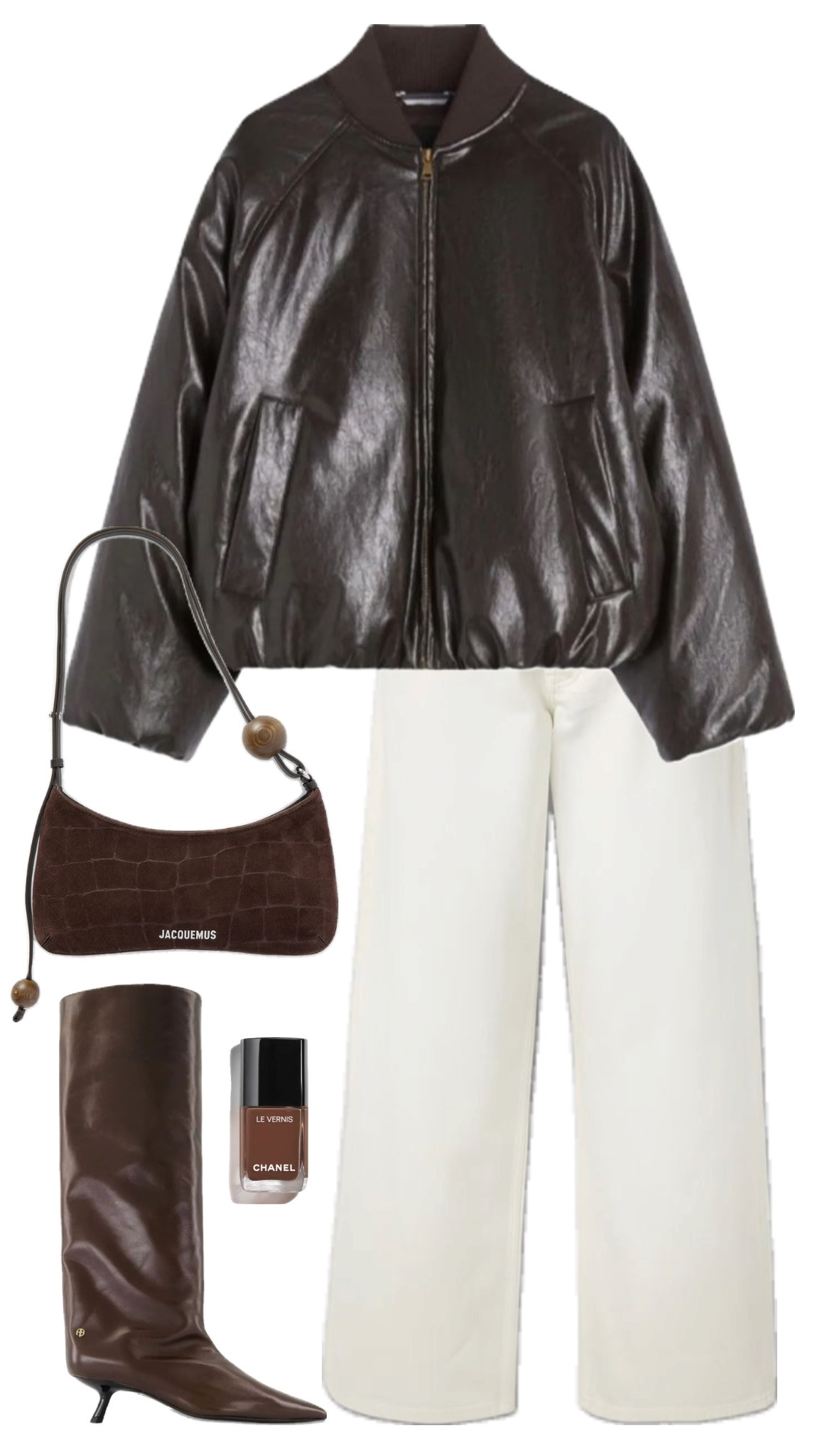 Coffee Fall Outfit ☕️ #fashion #brown #fitinspo #outfit #brownoutfit #beige #white #leatherjacket #inspo #ootd #viral #outfitideas #scandistyle #scandinavian #scandinavianstyle #look #copenhagenstyle 

 #LTKWorkwear #LTKShoeCrush #LTKItBag