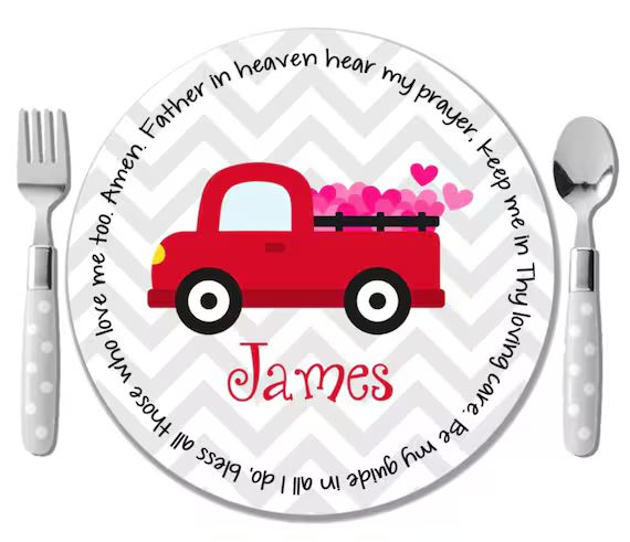 Personalized Melamine Free Plate - Personalized Kids Polymer Plate - Personalized Valentine's Day... | Etsy (US)