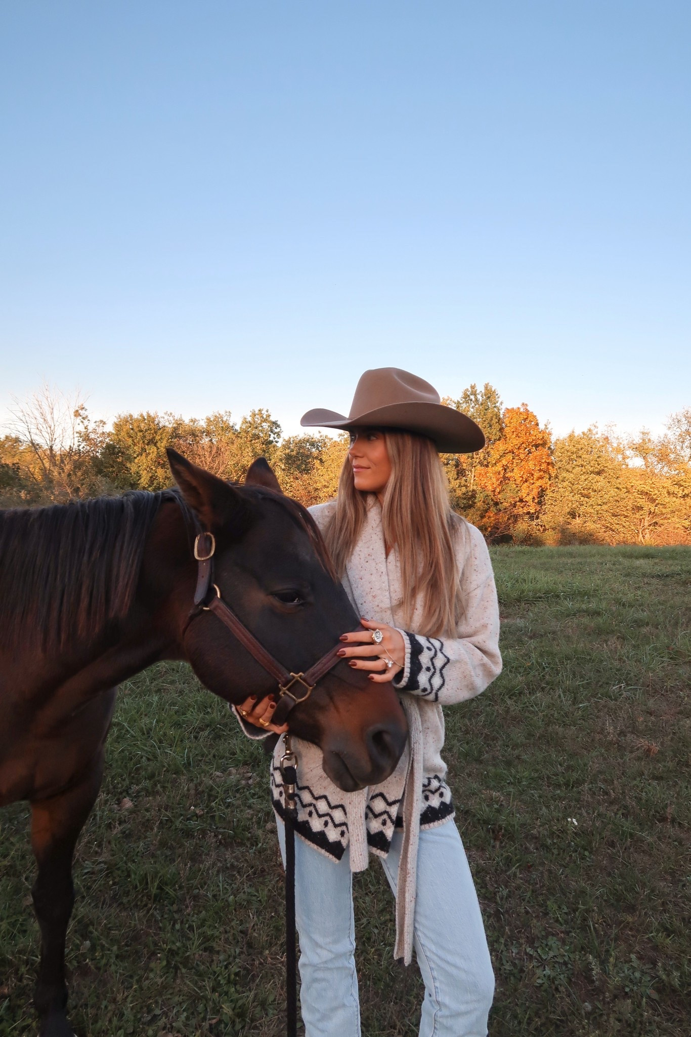 cardigan is basically sold out in this color and i’m sooo sorry 🥲 exact brand is the tularosa one linked. also linking similar! code KIRA for cowboy boots. size 26/36 in jeans (longer for riding but if not i’d do 34 inseam)

#LTKTall #LTKSeasonal #LTKStyleTip