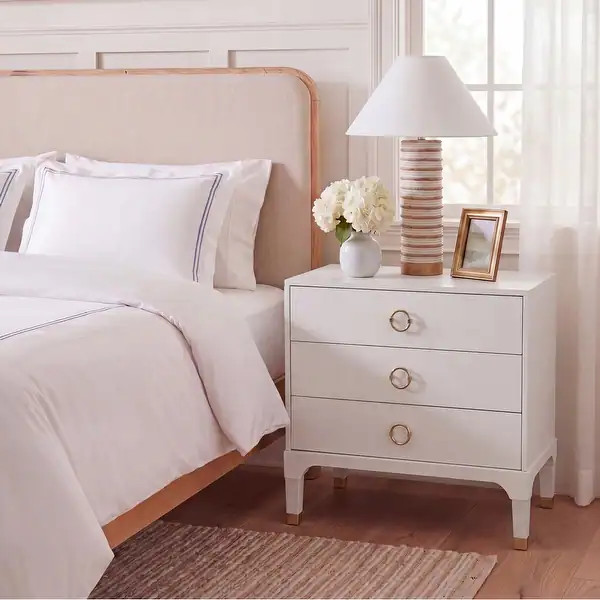 SAFAVIEH Lorna White 3-drawer Nightstand - Bed Bath & Beyond - 21185457 | Bed Bath & Beyond
