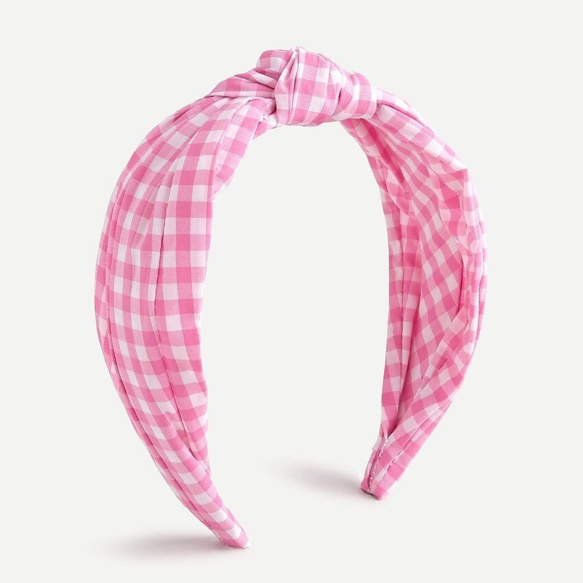 Turban knot headband in gingham | J.Crew US