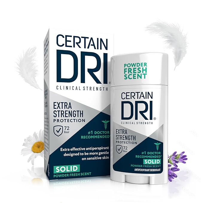Certain Dri Extra Strength Clinical Solid Antiperspirant, 72-Hour Sweat & Odor Protection for Hyp... | Amazon (US)