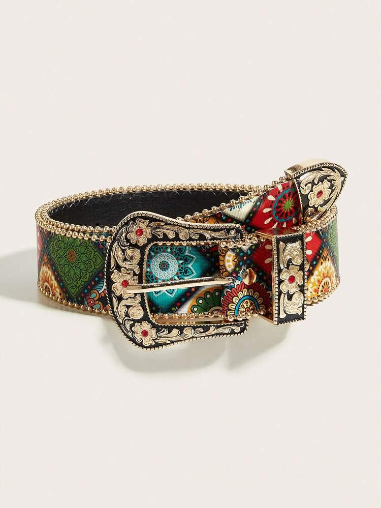 1pc Bohemian Retro Rhinestone Metal Western Cowgirl Fashion Belt, Suitable For Skirts, Dresses, D... | SHEIN