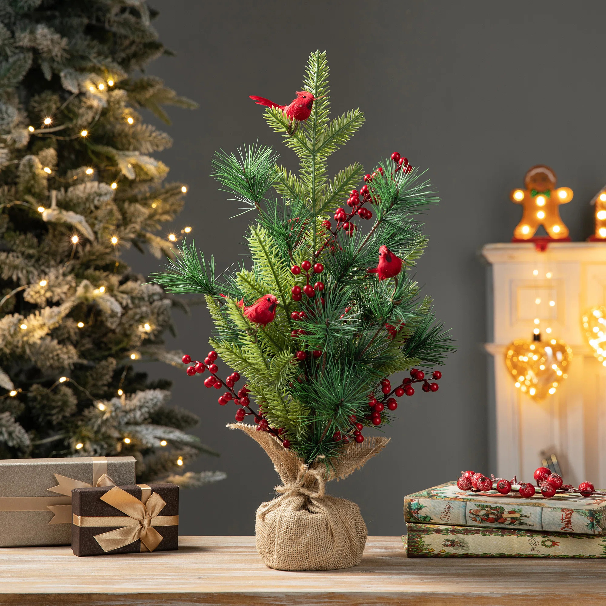 The Holiday Aisle® Christmas Cardinal Table Tree Dcor & Reviews | Wayfair | Wayfair North America