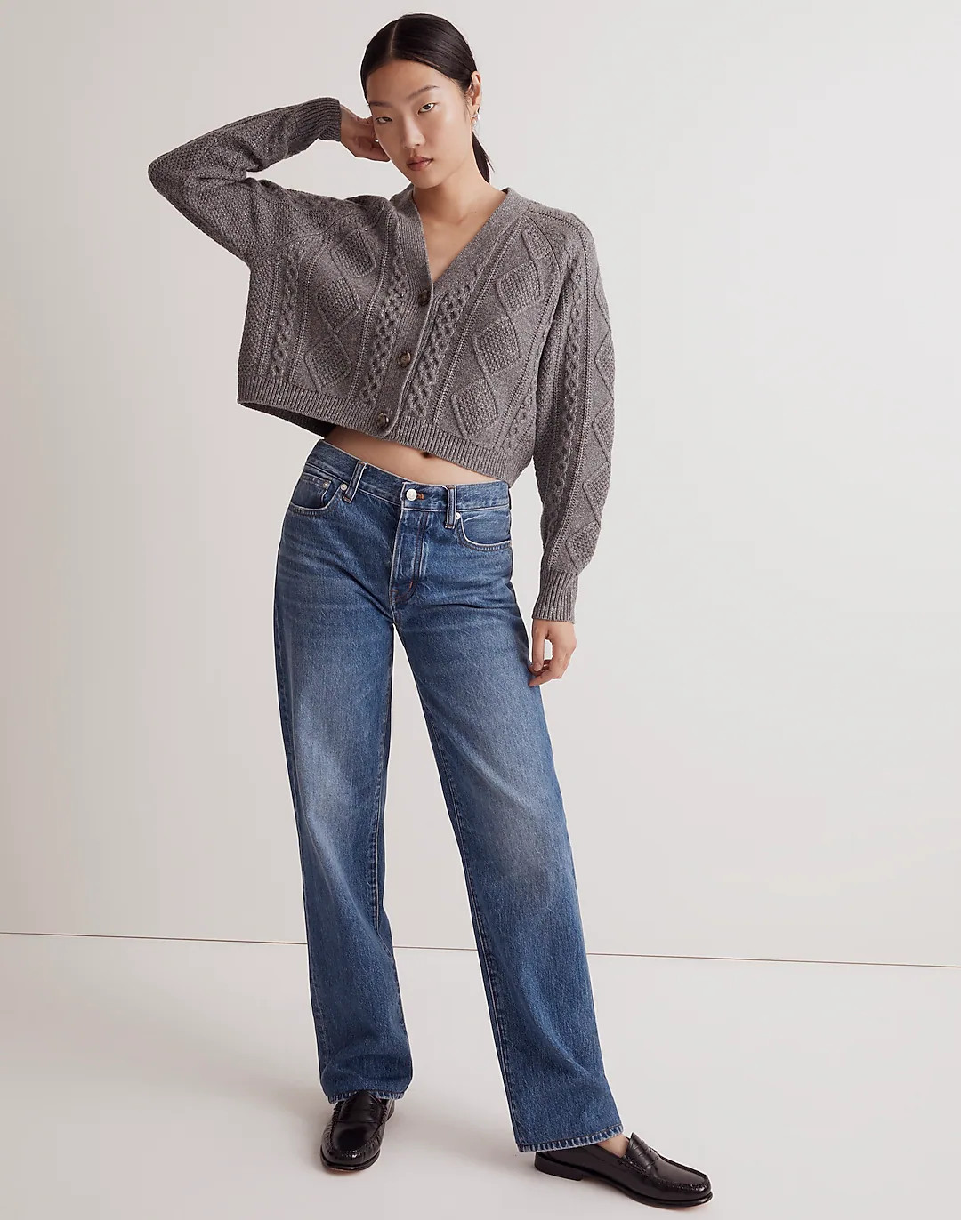 Cable-Knit Cropped Cardigan | Madewell