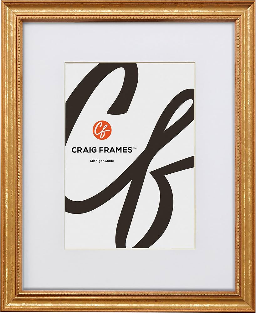 Craig Frames 16x20 Gold Picture Frame Matted to 11x14, Victorian Wall Decor | Amazon (US)