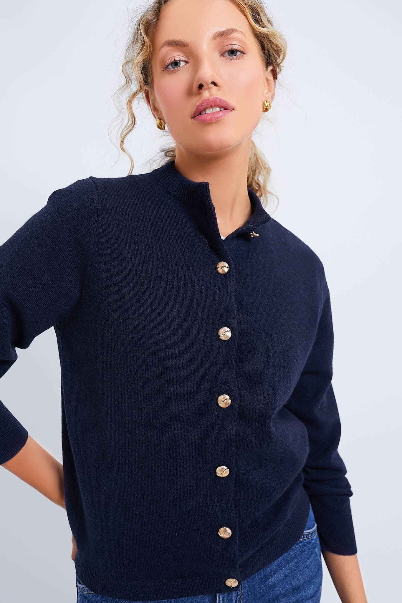 Navy Quinn Cashmere Cardigan | Tuckernuck (US)