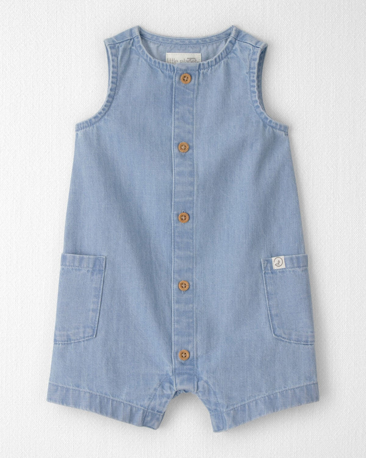Baby Organic Cotton Chambray Romper | Carter's Inc