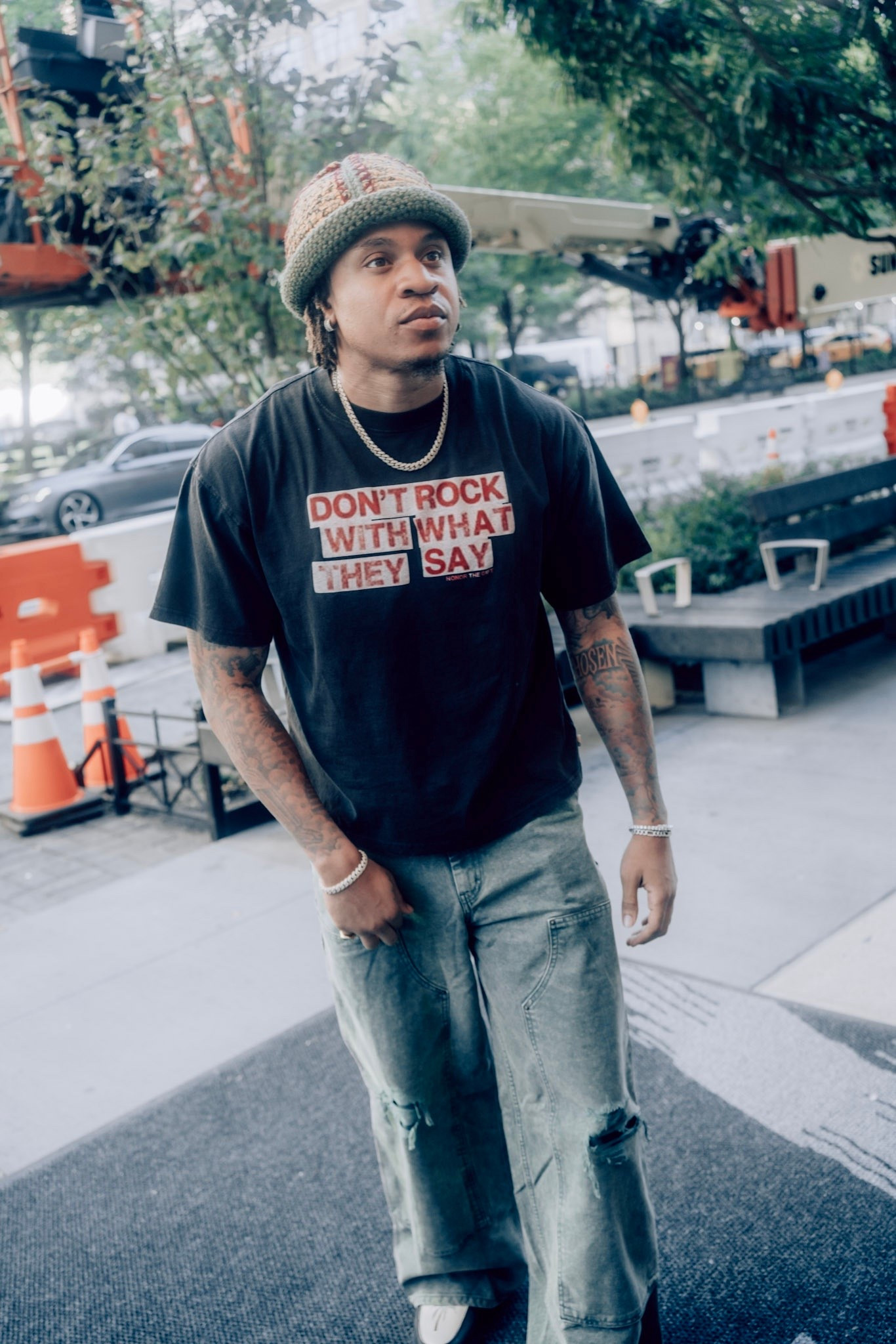 Day 1 NYFW Styling for babe, casual edge with this combo of wide leg pants and this Honor the Gift Tee

#LTKMens