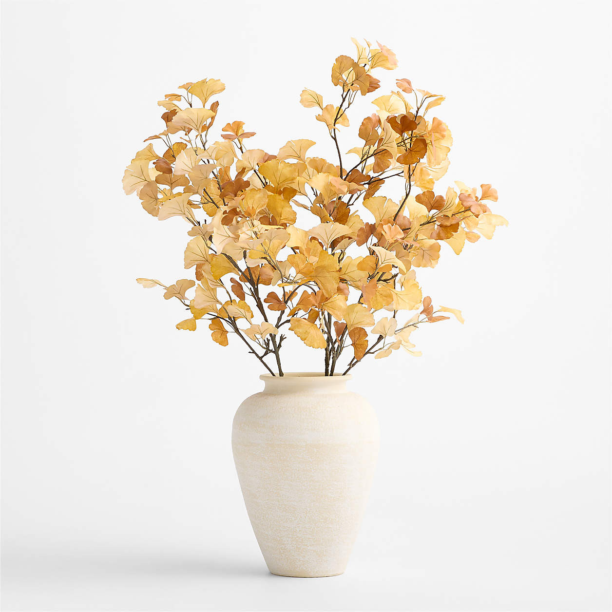 Faux Yellow Gingko Leaf Spray 50" | Crate & Barrel | Crate & Barrel