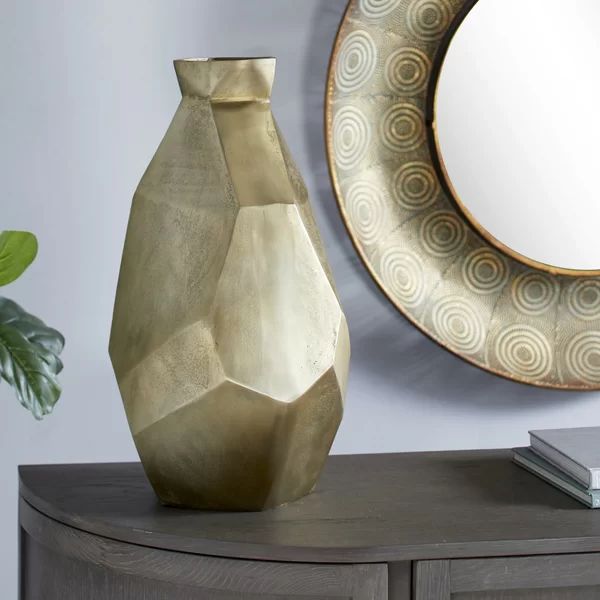 Stilwell Waterproof Geometric Metal Table Vase | Wayfair North America