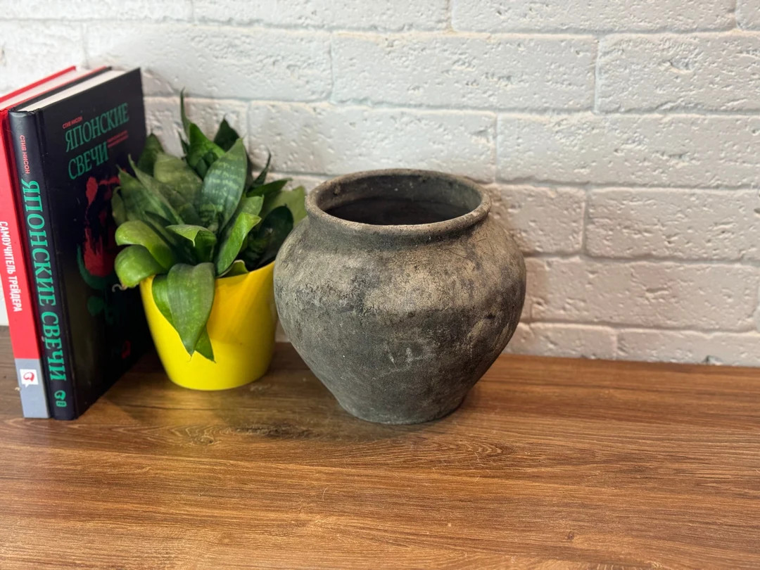 Ancient Clay Pot, Antique Clay Vessel, Rustic Ceramic Bowl, Pottery Jug, Primitive Rustic Earthen... | Etsy (US)